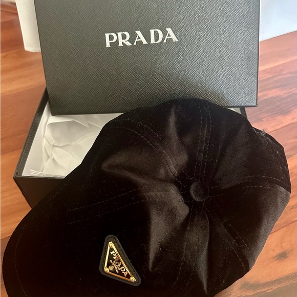 Prada Black Velvet Baseball Cap - Picture 1 of 6